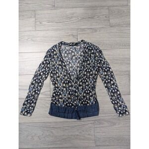 Nic +‎ Zoe Women's ALL  CARDIGAN IN INDIGO MULTI Size PS N77